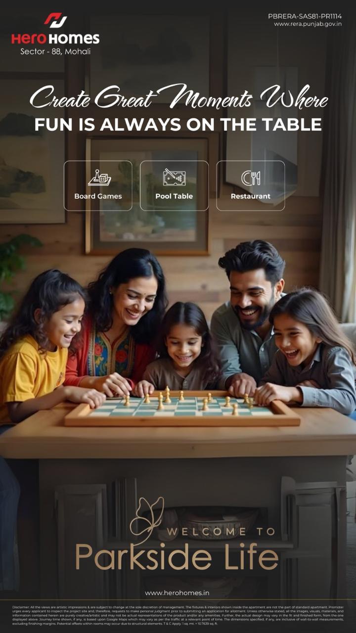 4 BHK+Servant Room in Hero Homes Sector 88 -Mohali